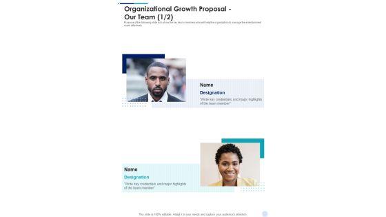 Organizational Growth Proposal Our Team One Pager Sample Example Document Organizational Growth Proposal Our Team One Pager Sample Example Document