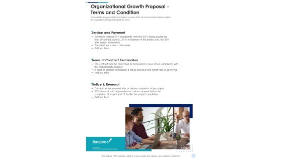 Organizational Growth Proposal Terms And Condition One Pager Sample Example Document Organizational Growth Proposal Terms And Condition One Pager Sample Example Document