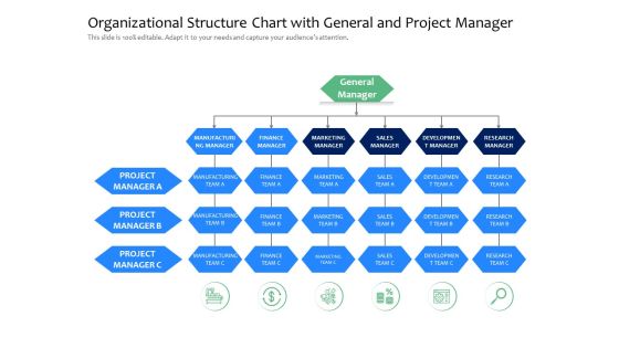Organizational Structure Chart With General And Project Manager Ppt PowerPoint Presentation Slides Examples PDF Organizational Structure Chart With General And Project Manager Ppt PowerPoint Presentation Slides Examples PDF