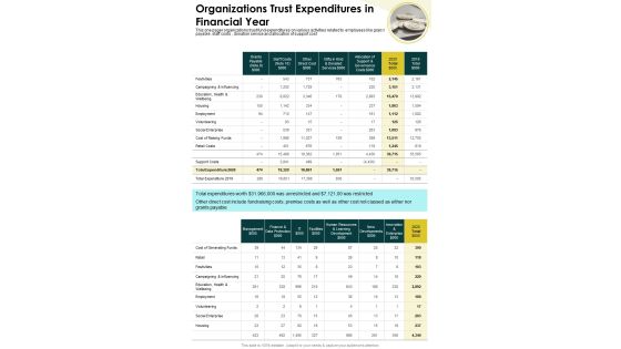 Organizations Trust Expenditures In Financial Year One Pager Documents Organizations Trust Expenditures In Financial Year One Pager Documents