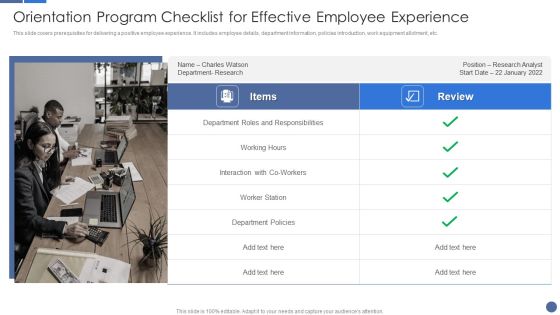 Orientation Program Checklist For Effective Employee Experience Slide Rules PDF Orientation Program Checklist For Effective Employee Experience Slide Rules PDF