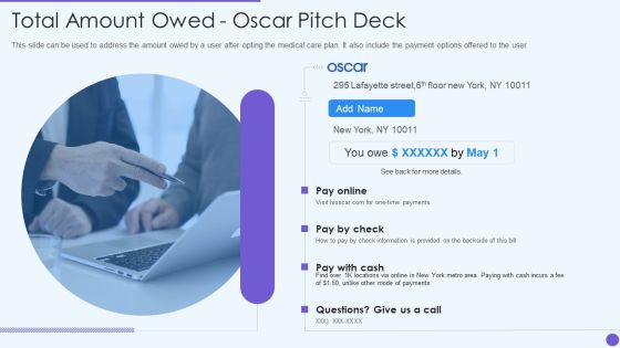Oscar Healthcare Total Amount Owed Oscar Pitch Deck Ppt Outline Smartart PDF