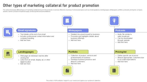 Other Types Of Marketing Collateral For Product Promotion Ppt PowerPoint Presentation File Example File PDF Other Types Of Marketing Collateral For Product Promotion Ppt PowerPoint Presentation File Example File PDF