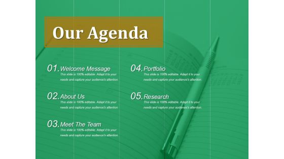 Our Agenda Ppt PowerPoint Presentation File Layouts Our Agenda Ppt PowerPoint Presentation File Layouts