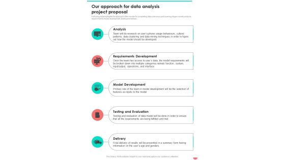 Our Approach For Data Analysis Project Proposal One Pager Sample Example Document Our Approach For Data Analysis Project Proposal One Pager Sample Example Document