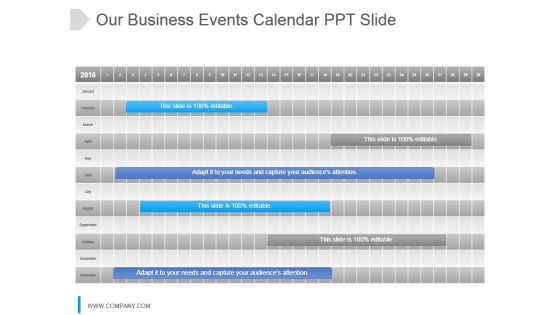 Our Business Events Calendar Ppt Slide Our Business Events Calendar Ppt Slide