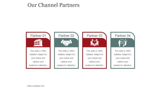 Our Channel Partners Ppt PowerPoint Presentation Pictures Deck Our Channel Partners Ppt PowerPoint Presentation Pictures Deck
