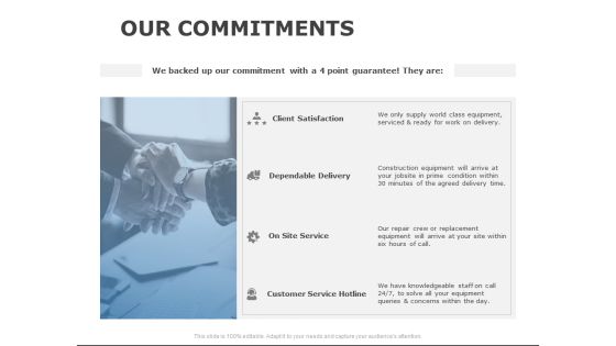 Our Commitments Service Ppt PowerPoint Presentation Pictures Example Introduction Our Commitments Service Ppt PowerPoint Presentation Pictures Example Introduction