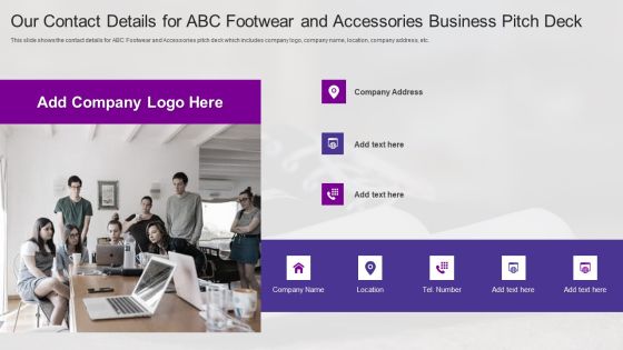 Our Contact Details For ABC Footwear And Accessories Business Pitch Deck Clipart PDF