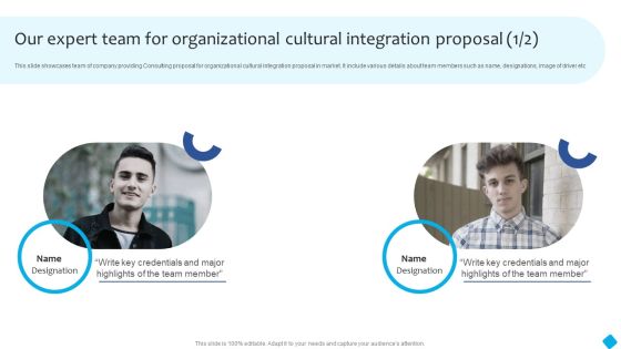 Our Expert Team For Organizational Cultural Integration Proposal Formats PDF Our Expert Team For Organizational Cultural Integration Proposal Formats PDF