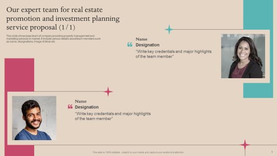 Our Expert Team For Real Estate Promotion And Investment Planning Service Proposal Rules PDF Our Expert Team For Real Estate Promotion And Investment Planning Service Proposal Rules PDF