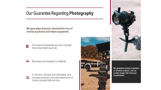 Our Guarantee Regarding Photography Ppt PowerPoint Presentation File Elements Our Guarantee Regarding Photography Ppt PowerPoint Presentation File Elements