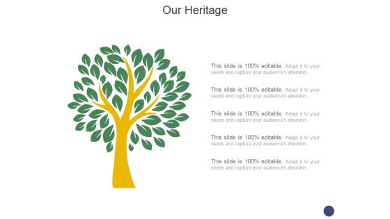 Our Heritage Template 2 Ppt PowerPoint Presentation Inspiration Backgrounds