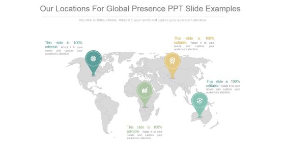 Our Locations For Global Presence Ppt Slide Examples