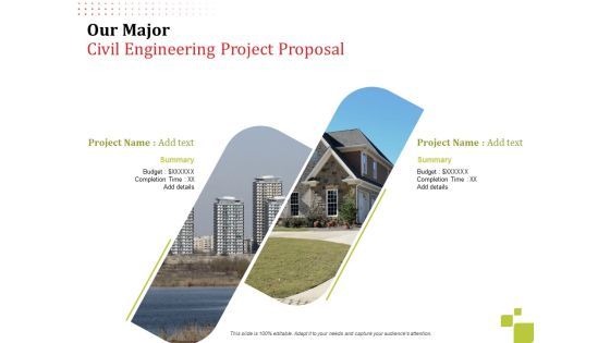 Our Major Civil Engineering Project Proposal Budget Ppt Inspiration Layout Ideas PDF Our Major Civil Engineering Project Proposal Budget Ppt Inspiration Layout Ideas PDF