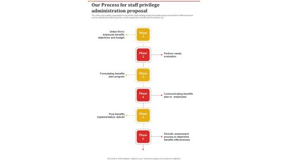 Our Process For Staff Privilege Administration Proposal One Pager Sample Example Document Our Process For Staff Privilege Administration Proposal One Pager Sample Example Document
