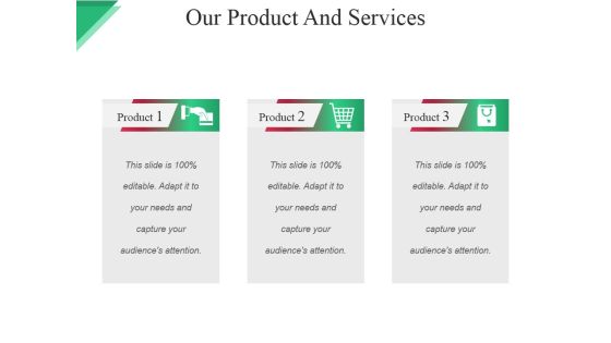 Our Product And Services Template Ppt PowerPoint Presentation Pictures Graphics Template Our Product And Services Template Ppt PowerPoint Presentation Pictures Graphics Template