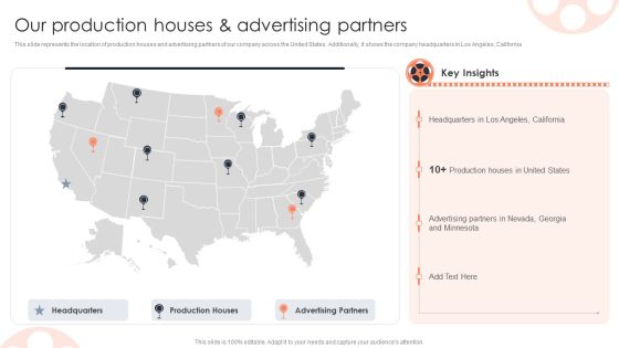 Our Production Houses And Advertising Partners Film Media Company Profile Ppt PowerPoint Presentation Ideas Infographic Template PDF Our Production Houses And Advertising Partners Film Media Company Profile Ppt PowerPoint Presentation Ideas Infographic Template PDF