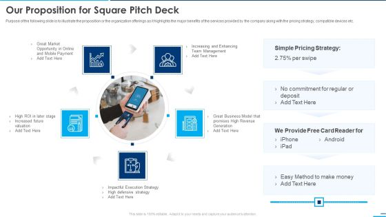 Our Proposition For Square Pitch Deck Ppt Model Guidelines PDF Our Proposition For Square Pitch Deck Ppt Model Guidelines PDF