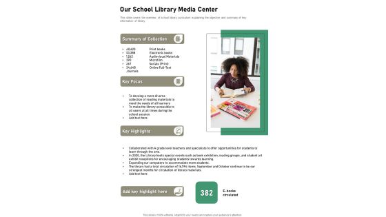 Our School Library Media Center One Pager Documents Our School Library Media Center One Pager Documents