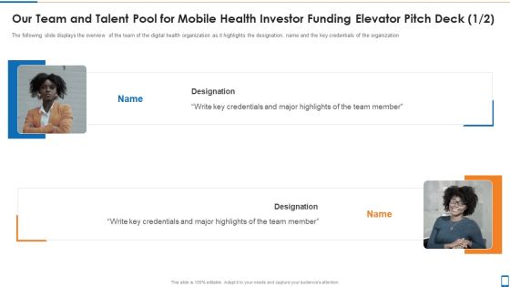 Our Team And Talent Pool For Mobile Health Investor Funding Elevator Pitch Deck Team Themes PDF Our Team And Talent Pool For Mobile Health Investor Funding Elevator Pitch Deck Team Themes PDF