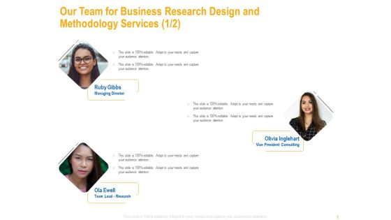 Our Team For Business Research Design And Methodology Services Themes PDF Our Team For Business Research Design And Methodology Services Themes PDF