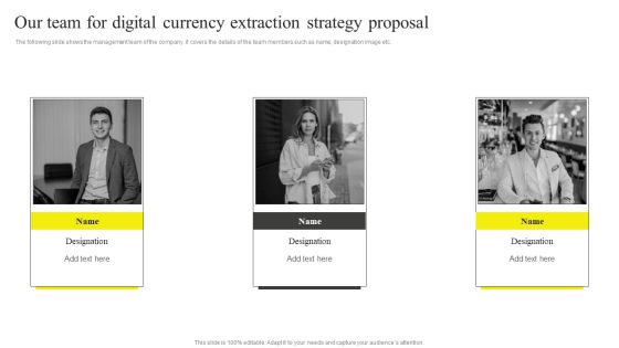 Our Team For Digital Currency Extraction Strategy Proposal Information PDF