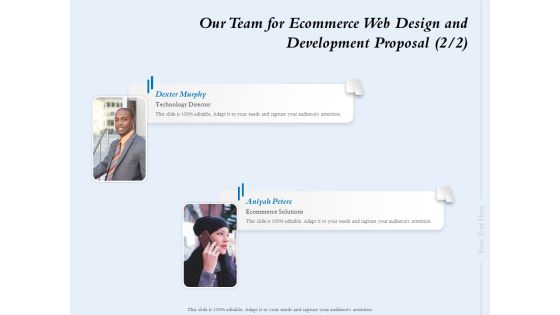 Our Team For Ecommerce Web Design And Development Proposal Strategy Ppt Infographic Template Portrait PDF