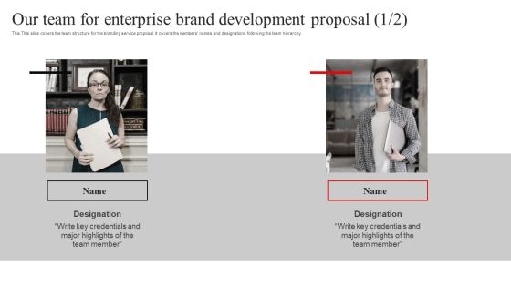 Our Team For Enterprise Brand Development Proposal Diagrams PDF Our Team For Enterprise Brand Development Proposal Diagrams PDF