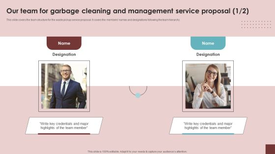 Our Team For Garbage Cleaning And Management Service Proposal Themes PDF Our Team For Garbage Cleaning And Management Service Proposal Themes PDF
