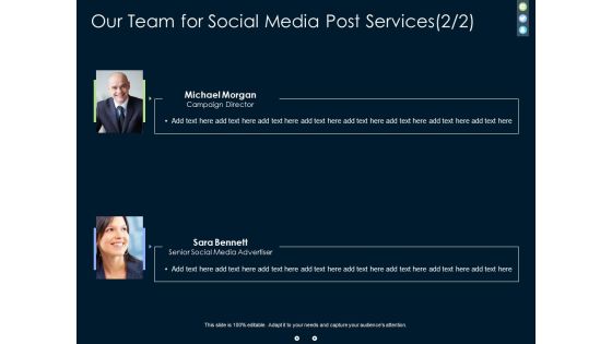 Our Team For Social Media Post Services Ppt PowerPoint Presentation Infographics Display Our Team For Social Media Post Services Ppt PowerPoint Presentation Infographics Display