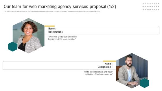 Our Team For Web Marketing Agency Services Proposal Ppt Gallery Slideshow PDF Our Team For Web Marketing Agency Services Proposal Ppt Gallery Slideshow PDF