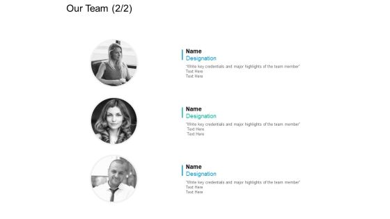 Our Team Introduction Ppt PowerPoint Presentation Deck