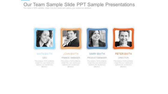 Our Team Sample Slide Ppt Sample Presentations Our Team Sample Slide Ppt Sample Presentations