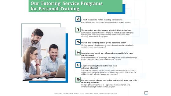 Our Tutoring Service Programs For Personal Training Ppt Inspiration Gridlines PDF Our Tutoring Service Programs For Personal Training Ppt Inspiration Gridlines PDF