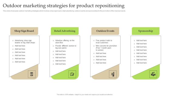 Outdoor Marketing Strategies For Product Repositioning Ppt PowerPoint Presentation Diagram Templates PDF