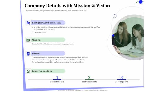 Outsourcing Of Finance And Accounting Processes Company Details With Mission And Vision Brochure PDF Outsourcing Of Finance And Accounting Processes Company Details With Mission And Vision Brochure PDF