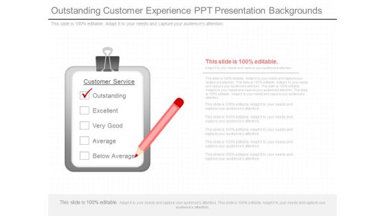 Outstanding Customer Experience Ppt Presentation Backgrounds