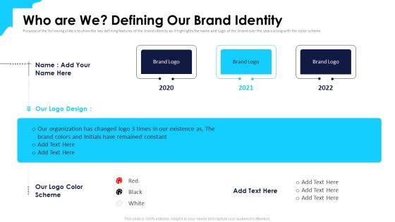 Over Top Media Service Industry Capital Funding Who Are We Defining Our Brand Identity Brochure PDF