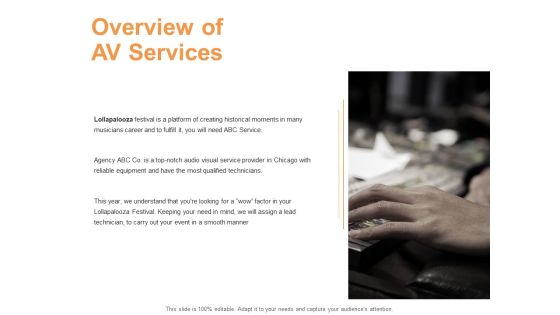Overview Of AV Services Ppt PowerPoint Presentation Ideas Background Image Overview Of AV Services Ppt PowerPoint Presentation Ideas Background Image