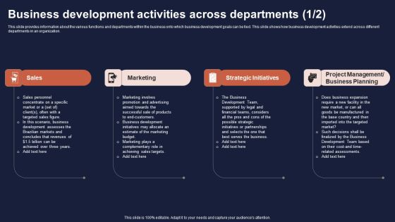 Overview Of Business Growth Plan And Tactics Business Development Activities Across Departments Portrait PDF Overview Of Business Growth Plan And Tactics Business Development Activities Across Departments Portrait PDF