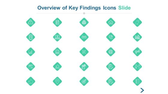 Overview Of Key Findings Icons Slide Ppt PowerPoint Presentation Layouts Infographic Template