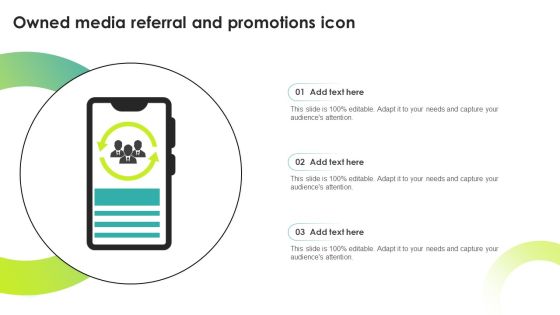 Owned Media Referral And Promotions Icon Summary PDF Owned Media Referral And Promotions Icon Summary PDF