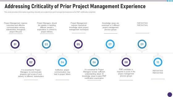 PMP Acceptability Benchmarks IT Addressing Criticality Of Prior Project Management Experience Infographics PDF PMP Acceptability Benchmarks IT Addressing Criticality Of Prior Project Management Experience Infographics PDF