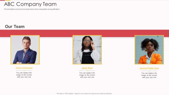 Packed Food Investor Funding Abc Company Team Ppt Professional Layout PDF Packed Food Investor Funding Abc Company Team Ppt Professional Layout PDF