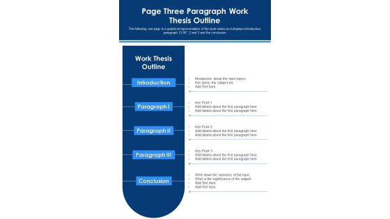 Page Three Paragraph Work Thesis Outline PDF Document PPT Template