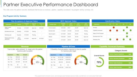 Partner Executive Performance Dashboard Ppt Styles PDF