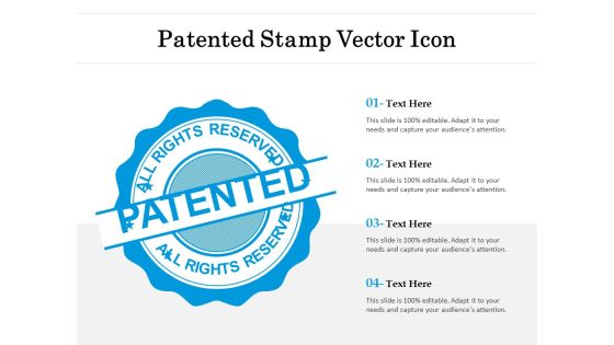 Patented Stamp Vector Icon Ppt PowerPoint Presentation Gallery Vector PDF