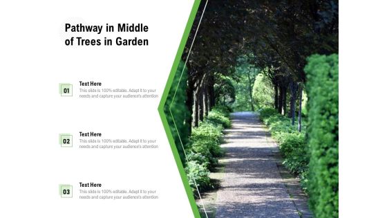 Pathway In Middle Of Trees In Garden Ppt PowerPoint Presentation File Formats PDF