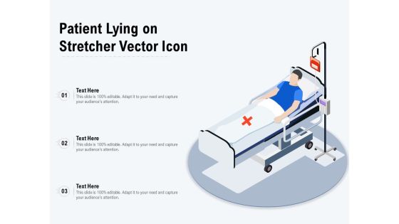 Patient Lying On Stretcher Vector Icon Ppt PowerPoint Presentation Portfolio Outline PDF